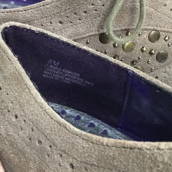 Libby Edelm Raina Suede Lace Up Studded Flats - Picture 5 of 11